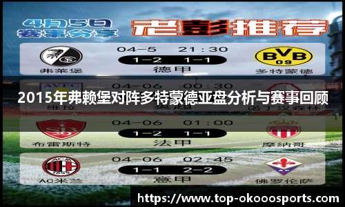 2015年弗赖堡对阵多特蒙德亚盘分析与赛事回顾